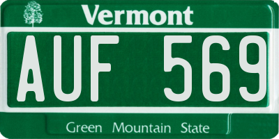 VT license plate AUF569