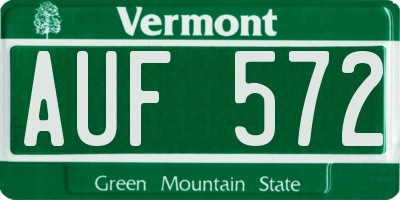 VT license plate AUF572