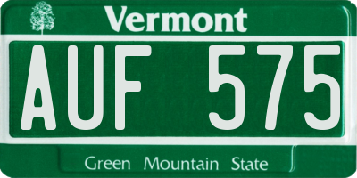 VT license plate AUF575