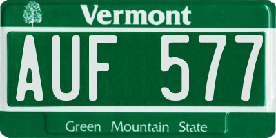 VT license plate AUF577