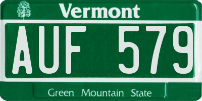 VT license plate AUF579