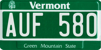 VT license plate AUF580