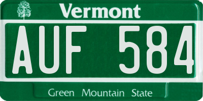 VT license plate AUF584