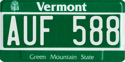 VT license plate AUF588