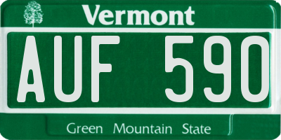 VT license plate AUF590