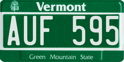 VT license plate AUF595