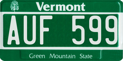 VT license plate AUF599
