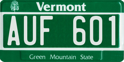 VT license plate AUF601