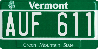 VT license plate AUF611