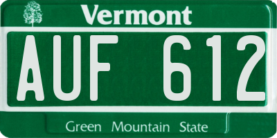 VT license plate AUF612