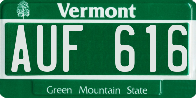 VT license plate AUF616