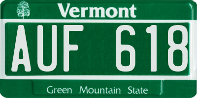 VT license plate AUF618