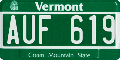VT license plate AUF619