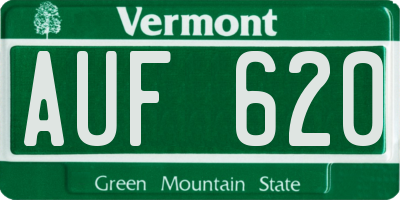 VT license plate AUF620