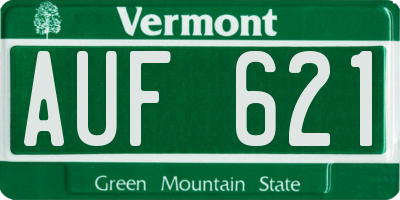 VT license plate AUF621