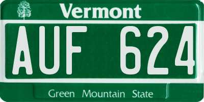 VT license plate AUF624