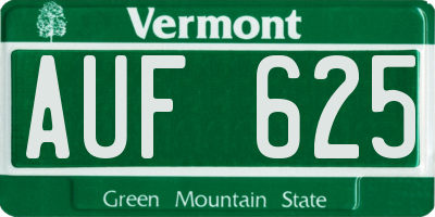 VT license plate AUF625
