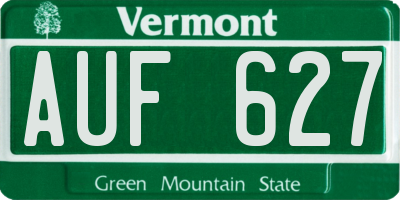 VT license plate AUF627