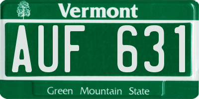 VT license plate AUF631
