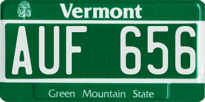VT license plate AUF656