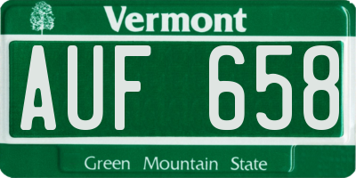 VT license plate AUF658