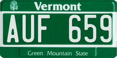 VT license plate AUF659