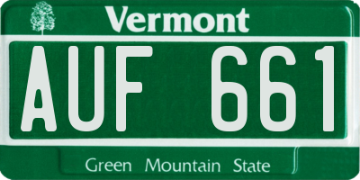 VT license plate AUF661