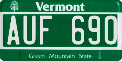 VT license plate AUF690