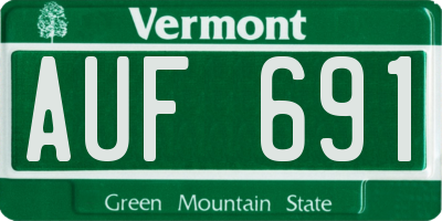VT license plate AUF691