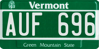 VT license plate AUF696