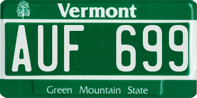 VT license plate AUF699