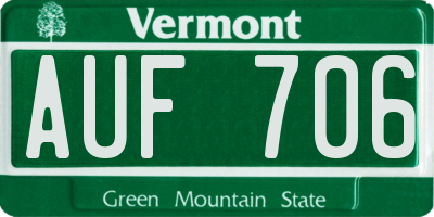 VT license plate AUF706