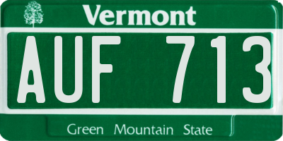 VT license plate AUF713