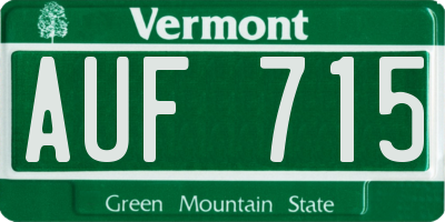 VT license plate AUF715