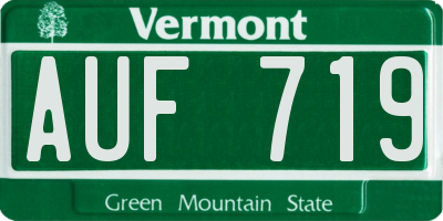 VT license plate AUF719