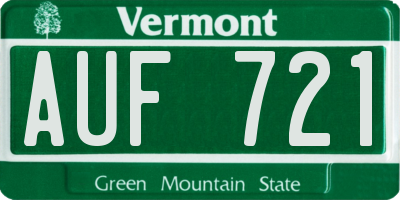 VT license plate AUF721
