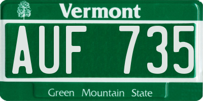 VT license plate AUF735