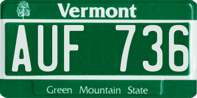 VT license plate AUF736