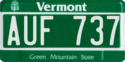VT license plate AUF737