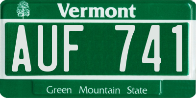 VT license plate AUF741