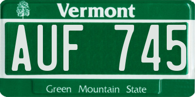 VT license plate AUF745