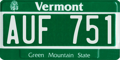 VT license plate AUF751
