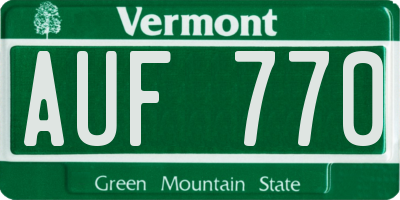 VT license plate AUF770