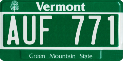 VT license plate AUF771