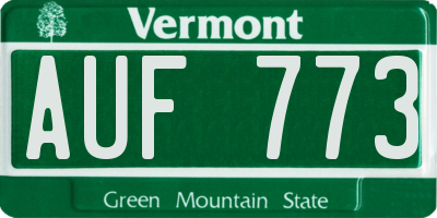 VT license plate AUF773