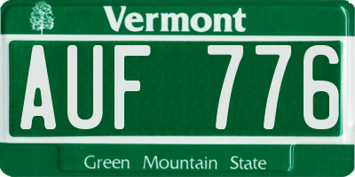 VT license plate AUF776