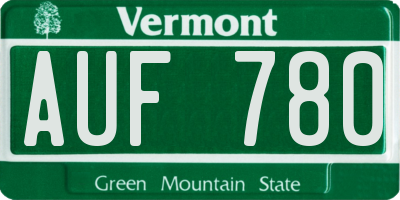 VT license plate AUF780