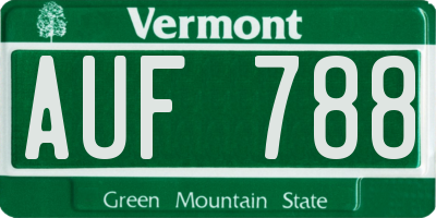 VT license plate AUF788