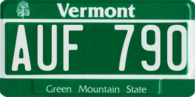 VT license plate AUF790
