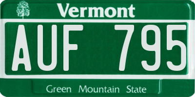 VT license plate AUF795